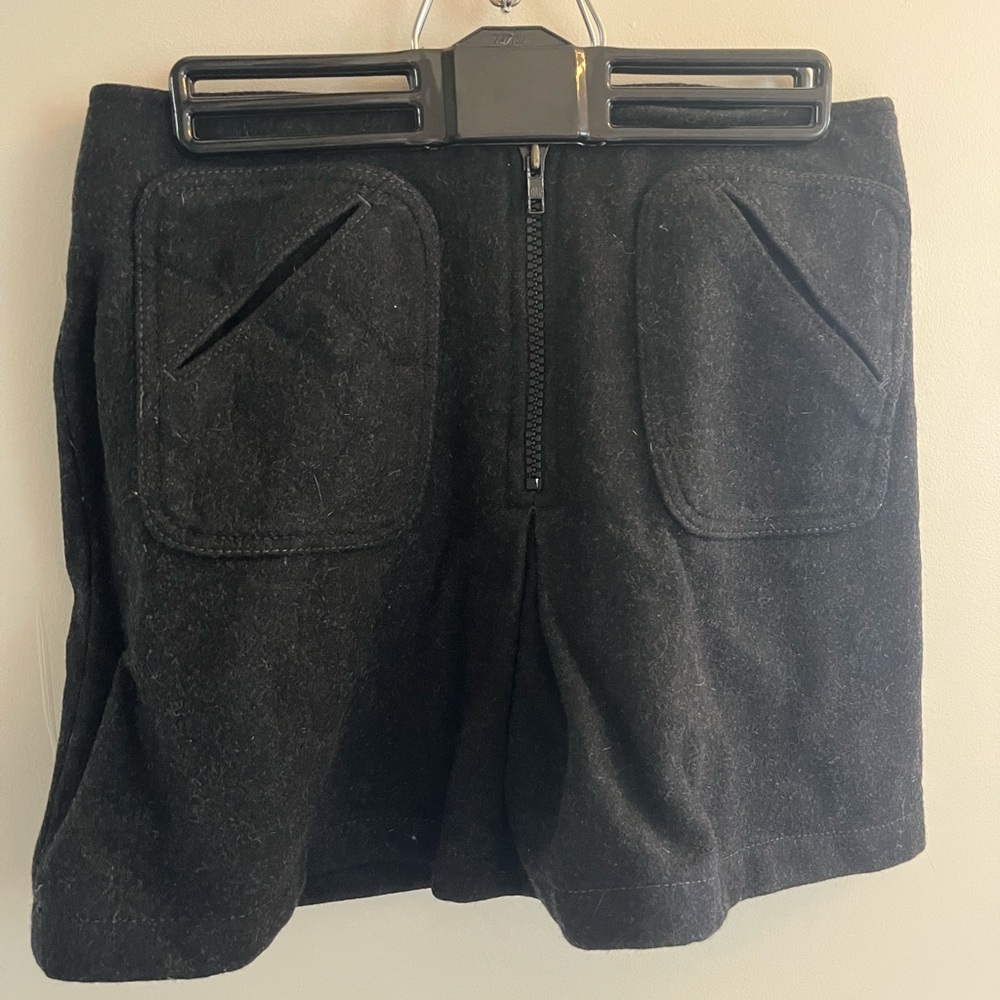 90s style black wool skirt